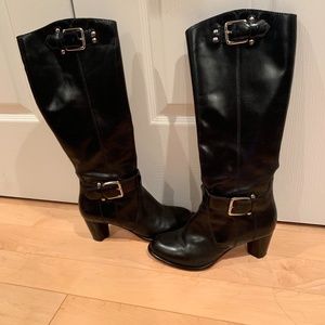 Black Leather Riding Boots